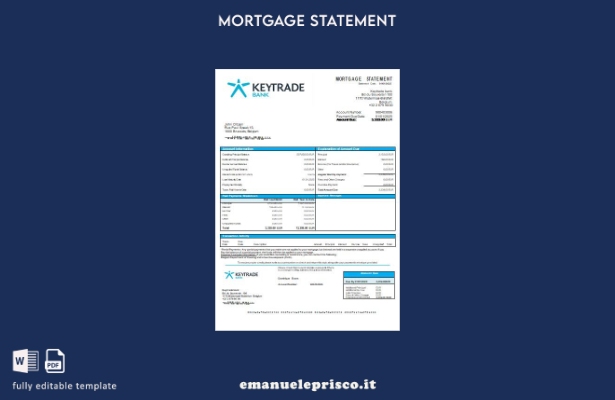 stile verificato Modello di estratto conto mutuo bancario Belgio Keytrade